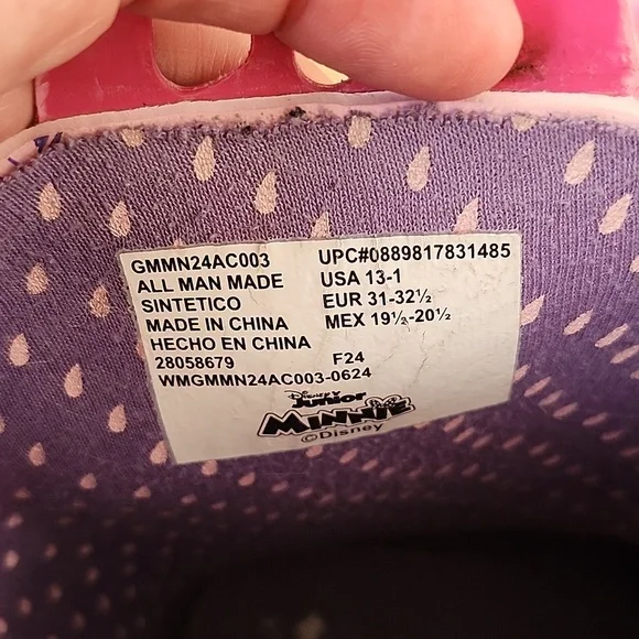 Pink Minnie Mouse Rain Boots, 13-1 - Picture 2 of 9